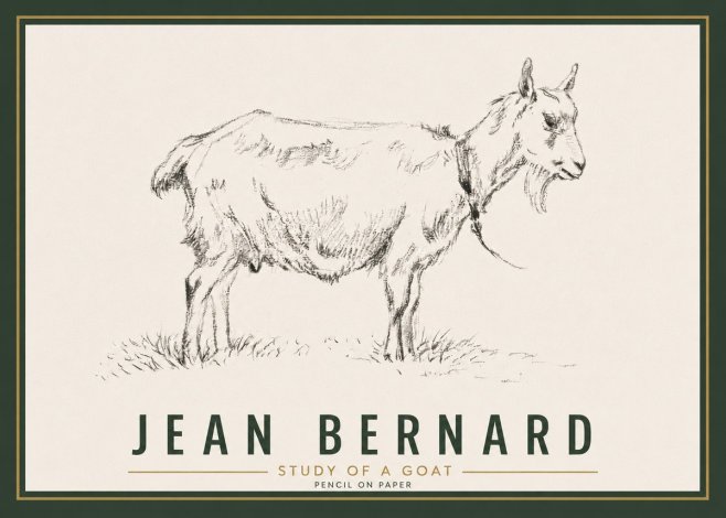 Jean Bernard Study of a Goat III No6 - Poster