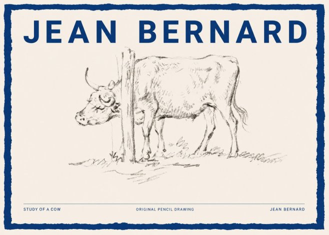 Jean Bernard Study of a Cow VII No2 - Poster