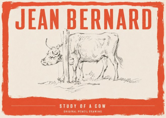 Jean Bernard Study of a Cow VII No3 - Poster