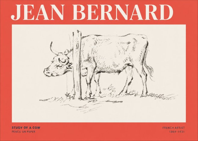 Jean Bernard Study of a Cow VII No5 - Poster