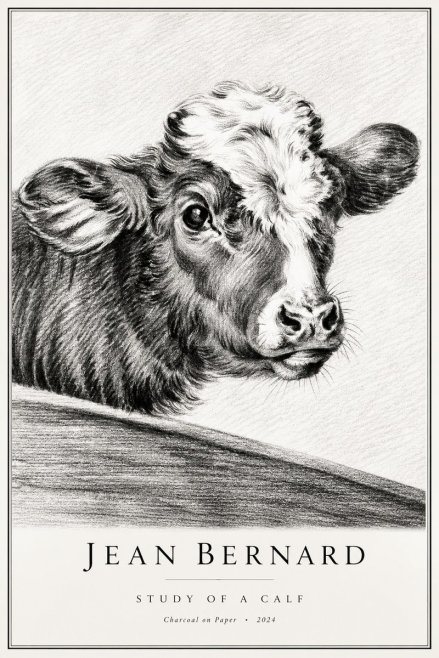 Jean Bernard Study of a Calf II No2 - Poster