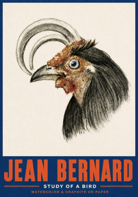 Jean Bernard Rooster Study No4 - Poster