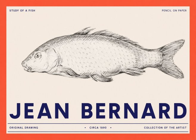 Jean Bernard Study of a Fish III No2 - Poster