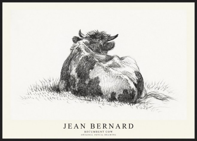 Jean Bernard Resting Highland Cow No3 - Poster