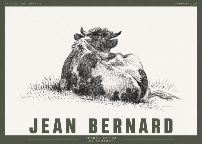 Jean Bernard Resting Highland Cow No4 - Poster