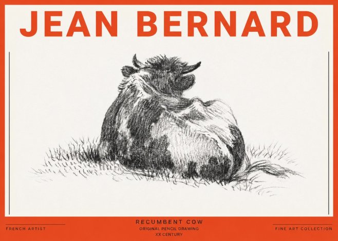 Jean Bernard Resting Highland Cow No5 - Poster