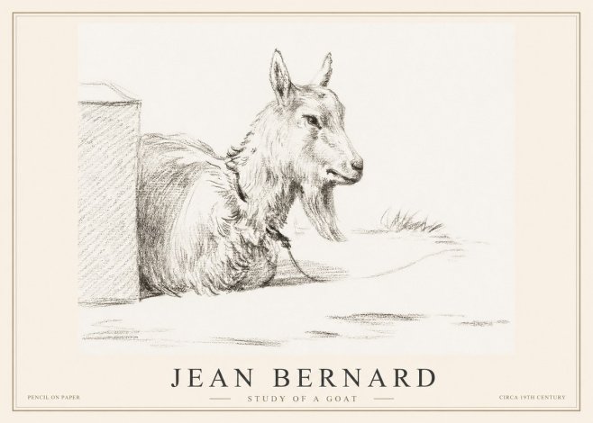 Jean Bernard Study of a Goat IV No2 - Poster