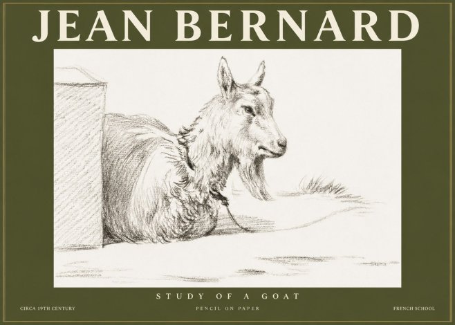 Jean Bernard Study of a Goat IV No3 - Poster