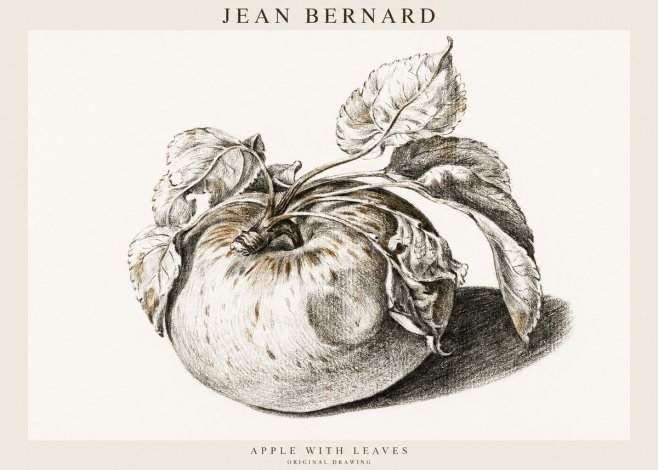 Jean Bernard Apple with Leaves No1 - Poster