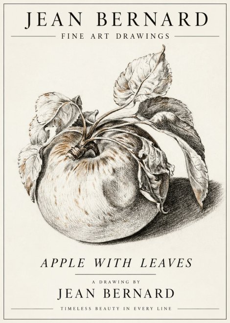 Jean Bernard Apple with Leaves No3 - Poster