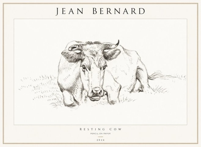 Jean Bernard Resting Cow II No1 - Poster