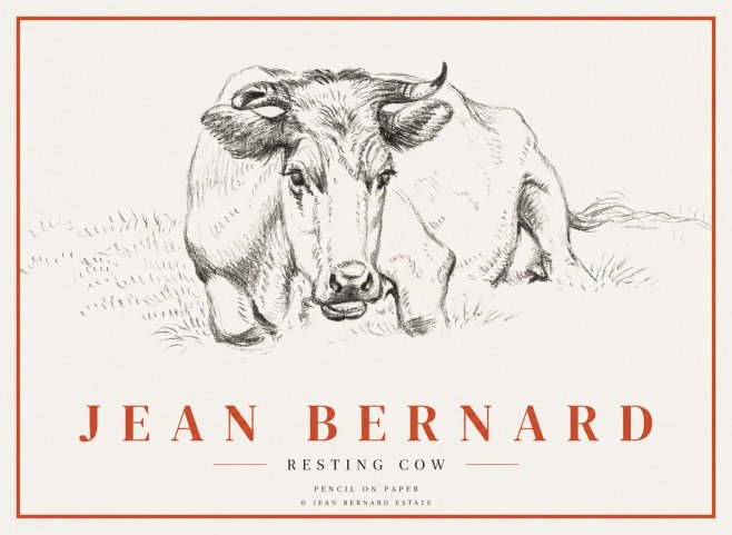 Jean Bernard Resting Cow II No3 - Poster