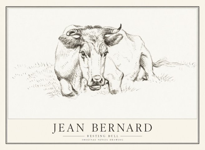 Jean Bernard Resting Cow II No4 - Poster