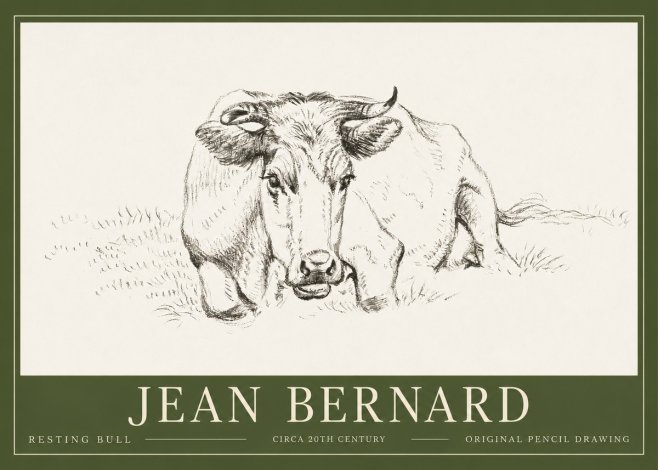 Jean Bernard Resting Cow II No6 - Poster