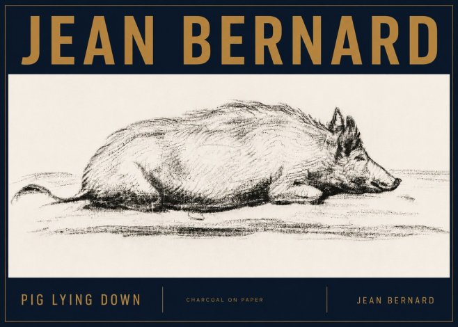 Jean Bernard Resting Pig I No6 - Poster