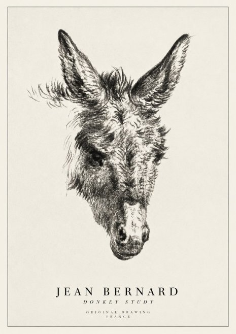 Jean Bernard Donkey Study IV No1 - Poster