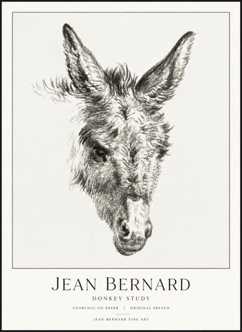 Jean Bernard Donkey Study IV No3 - Poster