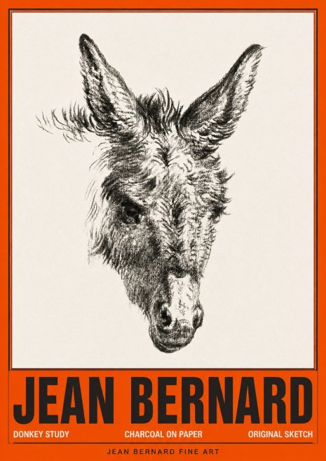 Jean Bernard Donkey Study IV No4 - Poster