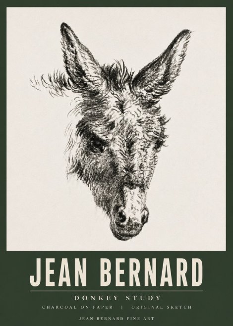 Jean Bernard Donkey Study IV No5 - Poster