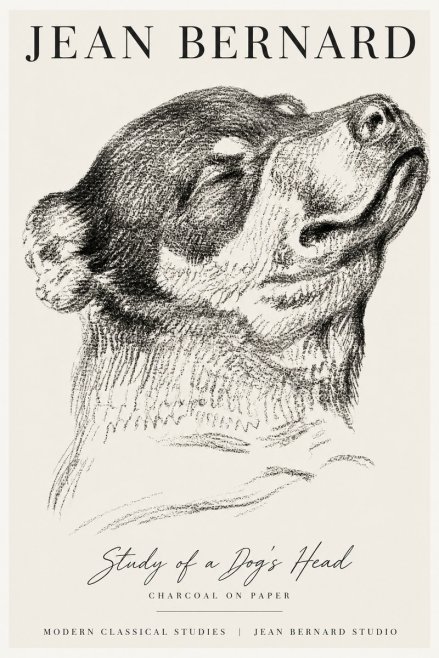 Jean Bernard Study of a Dog III No4 - Poster