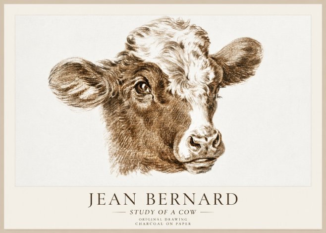 Jean Bernard Study of a Cow VIII No1 - Poster