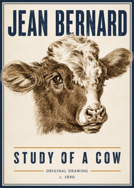 Jean Bernard Study of a Cow VIII No6 - Poster