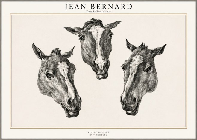 Jean Bernard Three Studies of a Horse No1 - Poster