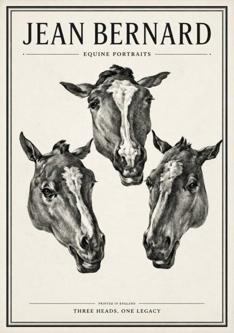 Jean Bernard Three Studies of a Horse No2 - Poster