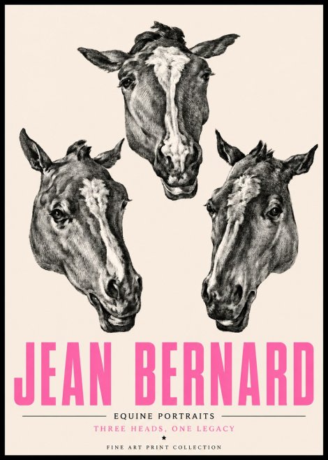 Jean Bernard Three Studies of a Horse No5 - Poster