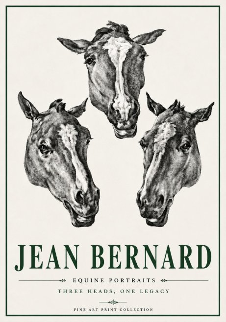 Jean Bernard Three Studies of a Horse No6 - Poster