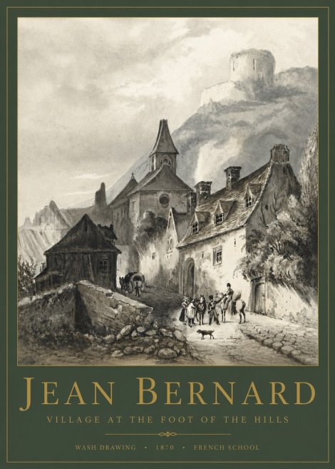 Jean Bernard Village at the Foot of the Hill No4 - Poster