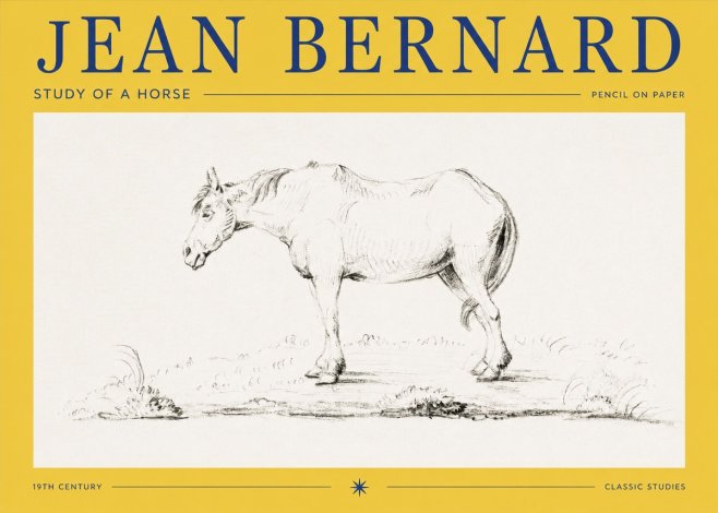 Jean Bernard Study of a Horse IX No2 - Poster