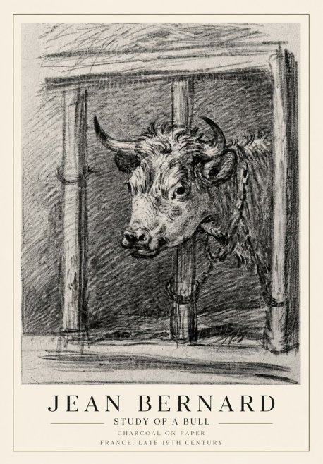 Jean Bernard Study of a Bull II No1 - Poster