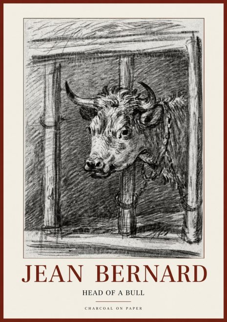 Jean Bernard Study of a Bull II No2 - Poster