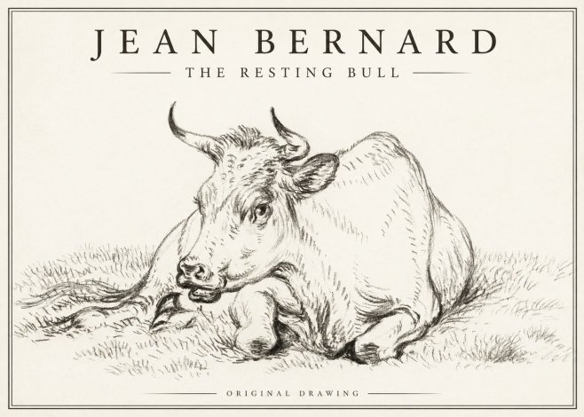 Jean Bernard Study of a Cow, Resting No3 - Poster