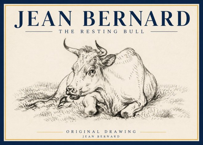 Jean Bernard Study of a Cow, Resting No5 - Poster