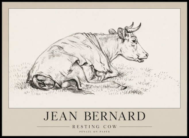 Jean Bernard Resting Cow III No1 - Poster