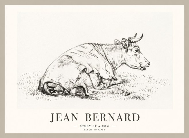 Jean Bernard Resting Cow III No2 - Poster