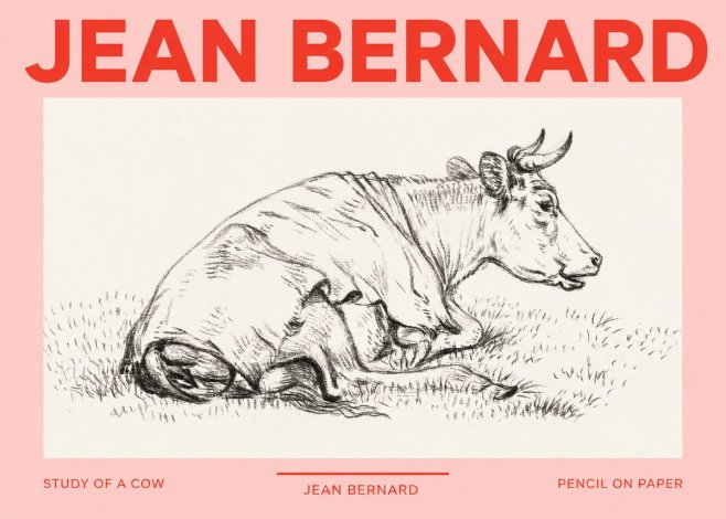 Jean Bernard Resting Cow III No3 - Poster