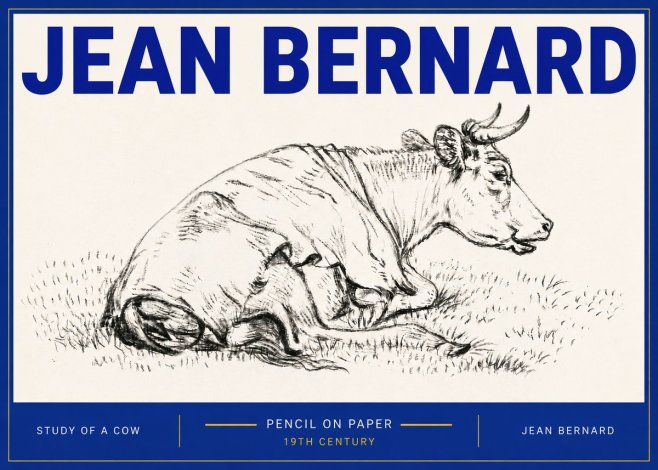 Jean Bernard Resting Cow III No6 - Poster