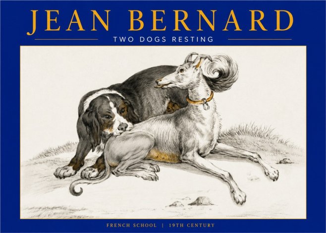 Jean Bernard Two Dogs Resting No2 - Poster