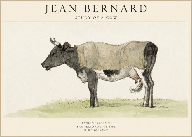 Jean Bernard Study of a Cow IX No6 - Poster