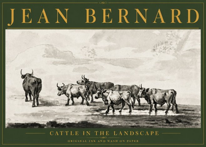 Jean Bernard Cattle in the Landscape No4 - Poster