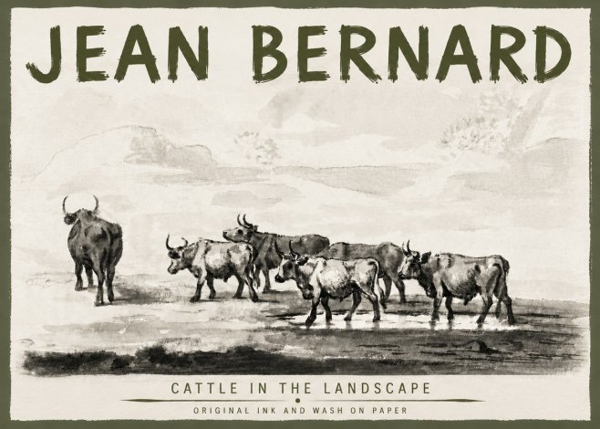 Jean Bernard Cattle in the Landscape No5 - Poster