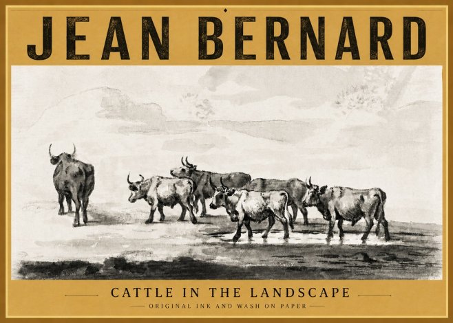Jean Bernard Cattle in the Landscape No6 - Poster