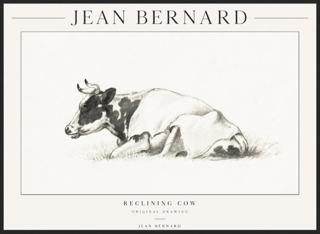 Jean Bernard Reclining Cow II No1 - Poster
