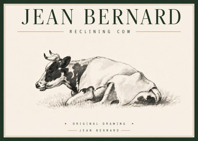 Jean Bernard Reclining Cow II No4 - Poster