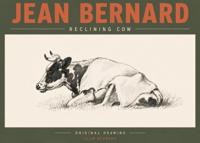 Jean Bernard Reclining Cow II No5 - Poster