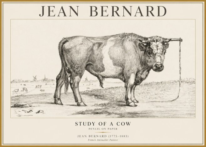 Jean Bernard Study of a Bull III No5 - Poster