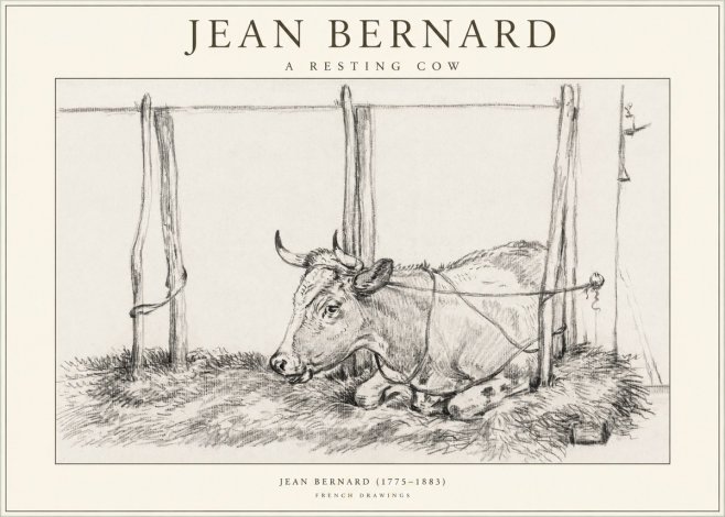 Jean Bernard A Resting Cow No1 - Poster